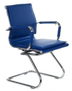 Кресло CH 993 Low V синий эко кожа низк спин полозья металл хром Бюрократ