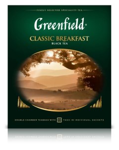 Чай черный Classic Breakfast в пакетиках 2 г х 100 шт Greenfield