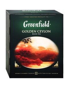 Чай черный Golden Ceylon 100 пакетиков Greenfield