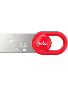 Флешка USB UM2 64ГБ USB3 2 серебристый и красный Netac