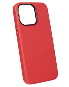 Чехол кожаный с MagSafe для iPhone 15 Pro Красный Leather co