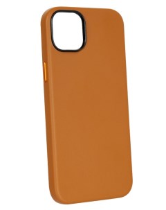 Чехол кожаный для iPhone 14 Plus Коричневый Leather co
