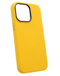 Чехол для iPhone 13 Pro Max Кожаный Жёлтый Leather co