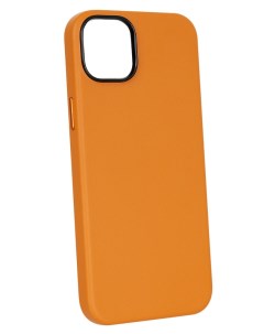 Чехол с MagSafe для iPhone 14 Кожаный Оранжевый Leather co