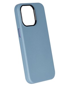 Чехол кожаный для iPhone 13 Pro Max Небесно Голубой Leather co