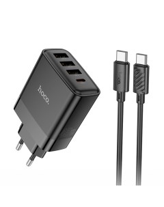 Сетевое зарядное устройство type c type c 1xUSB Type C 3xUSB 3 А черный Hoco