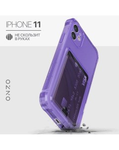 Чехол на iPhone 11 с картой фиолетовый блестящий Onzo