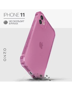 Чехол на iPhone 11 противоударный прозрачный розовый Onzo