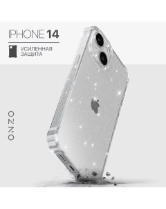 Чехол на iPhone 14 прозрачный блестящий Onzo