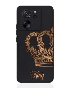 Чехол для смартфона Xiaomi 13T черный силиконовый Парный чехол корона King Musthavecase