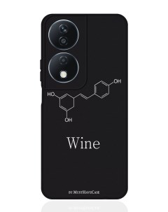 Чехол для смартфона Honor X7b черный силиконовый Молекула вина Musthavecase