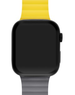 Ремешок для Apple Watch Series 6 40 mm силиконовый Серо жёлтый Mutural