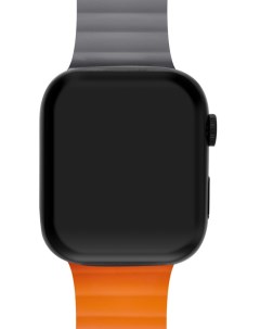 Ремешок для Apple Watch Series 8 45 mm силиконовый Серо оранжевый Mutural