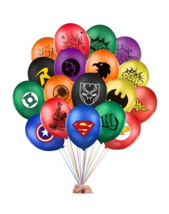 Набор воздушных шаров супергероев DC Comics и Marvel 12 шт Fantasy earth