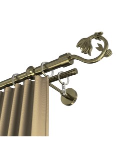Карниз двухрядный для штор и тюля 160см D20 и 16 мм ОСТ бронза наконечник Крокус Уют