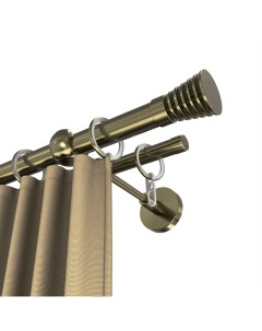 Карниз двухрядный для штор и тюля 400см D20 и 16 мм бронза наконечник Конус Скан Уют