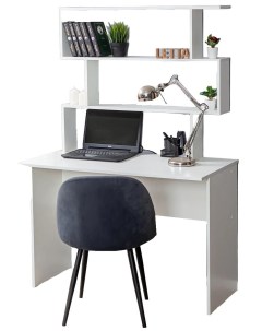 Письменный стол Дижон с надстройкой белое тиснение Woodville