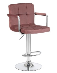 Барный стул KRUGER ARM D0000000000000004903 хром пудровый розовый Лого-м