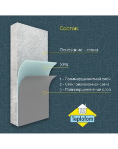 Теплоизоляционная панель 60 XPS 02 1250x600x60мм двухсторонний слой Teplofom