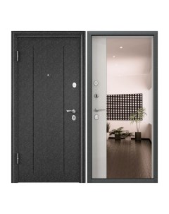 Дверь входная Torex для квартиры металлическая Flat M 950х2050 левый зеркало черный белый Torex стальные двери