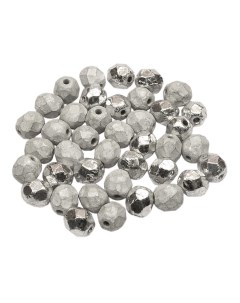 Чешские бусины Fire Polished Beads ганеные 6 мм Crystal Etched Labrador Full 40шт Czech beads