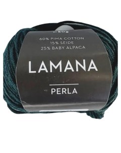 Пряжа Perla 60 пима хлопок 25 бэби альпака 15 шелк сосновый зеленый Lamana