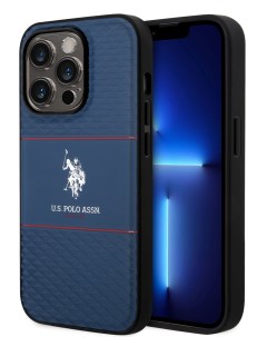 Чехол U S Polo для iPhone 14 Pro Double Horse logo Hard Navy U.s. polo assn.