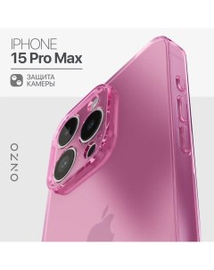 Силиконовый чехол на iPhone 15 Pro Max тонкий розовый прозрачный Onzo