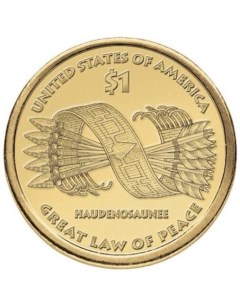Монета 1 доллар Пояс Гайяваты Сакагавея Коренные американцы США 2010 г в Монета UNC Mon loisir