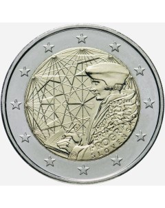Монета 2 евро 35 лет программе Эрасмус Словакия 2022 UNC Mon loisir