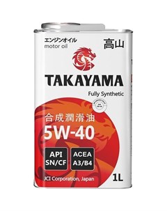 Моторное масло SAE 5W 40 1л синтетическое Takayama