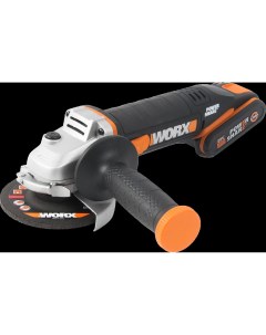 УШМ аккумуляторная WX800 20 В Li ion 2x2 Ач 115 мм Worx