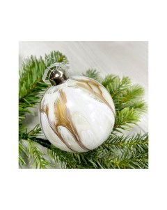 Набор стеклянных ёлочных шаров ИГРА ОТТЕНКОВ белый 8 см 6 шт Christmas deluxe