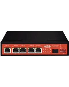 Коммутатор неуправляемый WI PS306GF UPS V3 5 PoE портов 1000Base T 1SFP грозозащита питание от солне Wi-tek