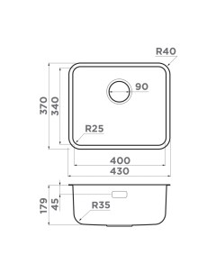 Кухонная мойка Omi 43 U I GB Ultra Mini нерж сталь графит Omoikiri