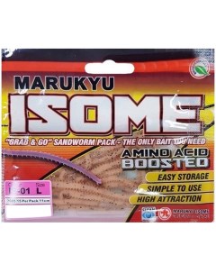 Силиконовая приманка Isome L IS01 Pink sandworm Marukyu