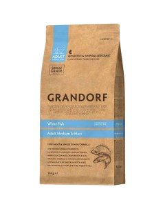 Сухой корм для собак Single Grain Adult Medium Maxi белая рыба 10 кг Grandorf