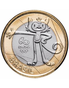 Монета 1 реал Олимпийские Игры Рио де Жанейро 2016 Винисиус Бразилия 2016 UNC Mon loisir