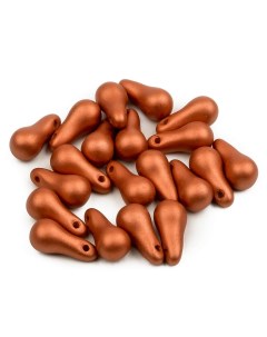 Чешские бусины Bulb Beads 5х10 мм Alabaster Metallic Bronze 20 шт Czech beads