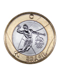 Монета 1 Реал XXXI летние Олимпийские Игры Рио де Жанейро 2016 Волейбол 2015 UNC Mon loisir