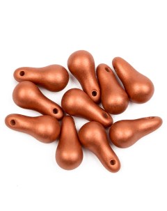 Чешские бусины Bulb Beads 5х10 мм Alabaster Metallic Bronze 10 шт Czech beads