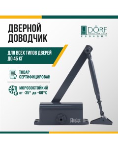 Доводчик дверной морозостойкий ECONOMY 45кг антрацит L8222_ral7016_eco Dorf