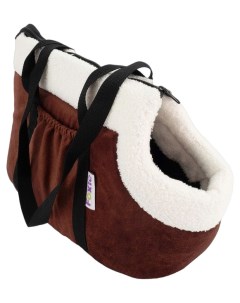 Сумка переноска для животных Softy Classic с мехом 48x26x26 см темный шоколад Foxie