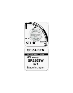 Батарейка 371 SR920SW Silver Oxide 1 55V 1шт 27400371 Seizaiken