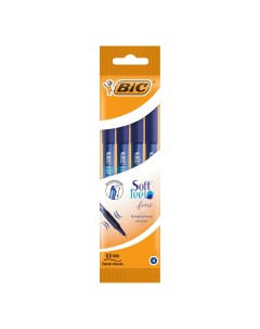 Набор шариковых ручек Soft Feel Fine пишущий узел 0 8 мм цвет чернил синий 4 шт Bic