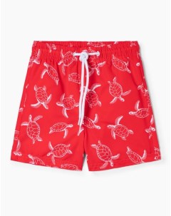 Красные пляжные шорты с принтом для мальчика Gloria jeans