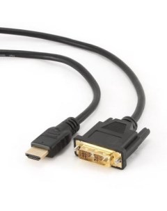 Кабель HDMI DVI Cablexpert CC HDMI DVI 0 5M 19M 19M 0 5м single link черный позол разъемы экран паке Gembird