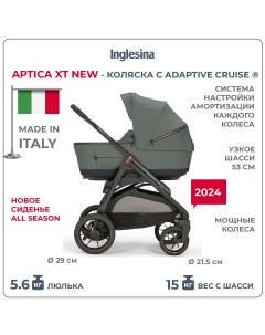 Коляска 2 в 1 Aptica XT New с подставкой под люльку Standup Taiga Green Inglesina