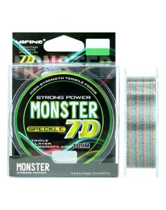 Леска рыболовная MONSTER 7D 100м 0 32мм 18 01кг для рыбалки для фидера Mifine