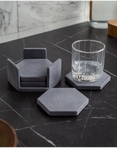 Подставка под горячее Hex Flat 4 шт подставка 10x10 см бетон черный глянцевый Musko home